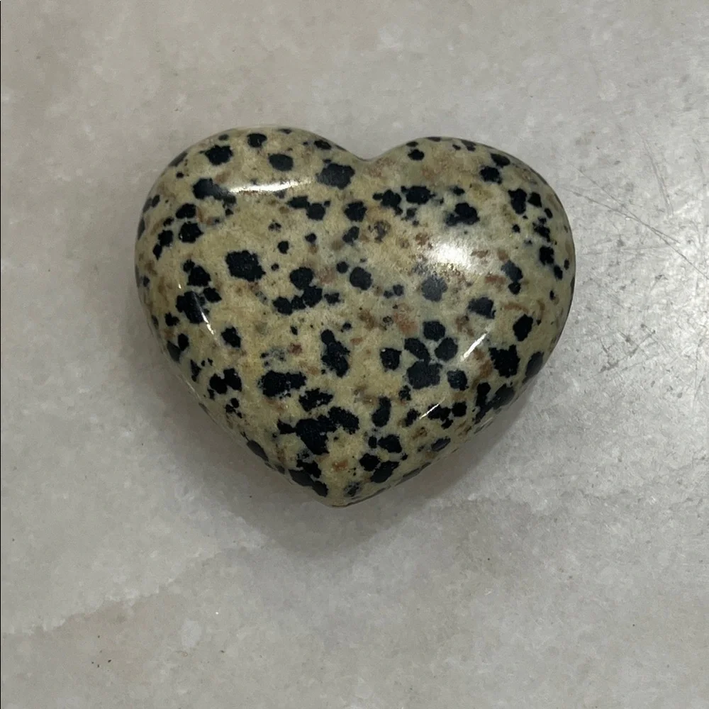 Speckled Dalmatian Heart-Shaped Stone